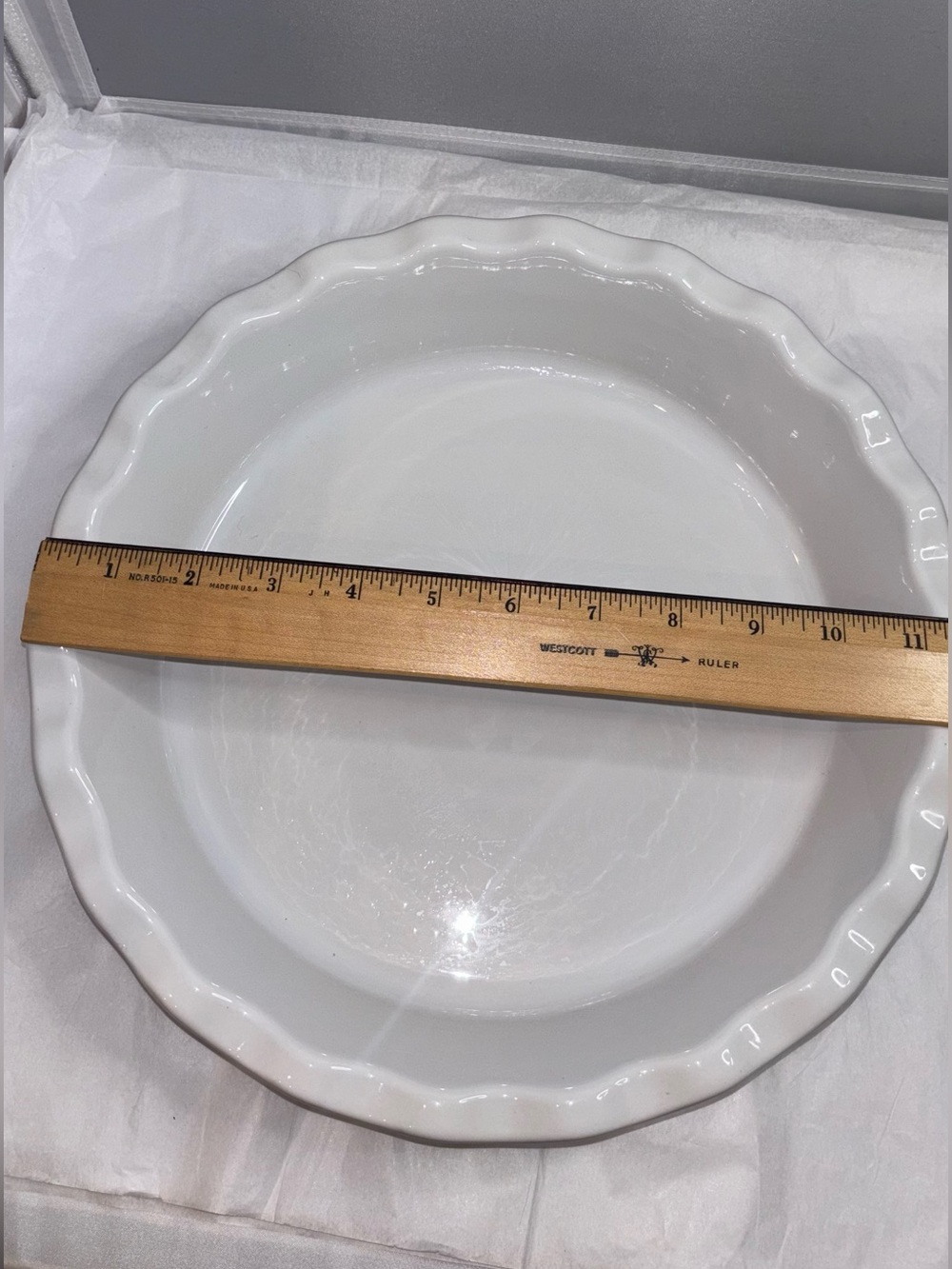 Emile Henry White Ceramic Fluted Pie Dish - Classic Home Dining